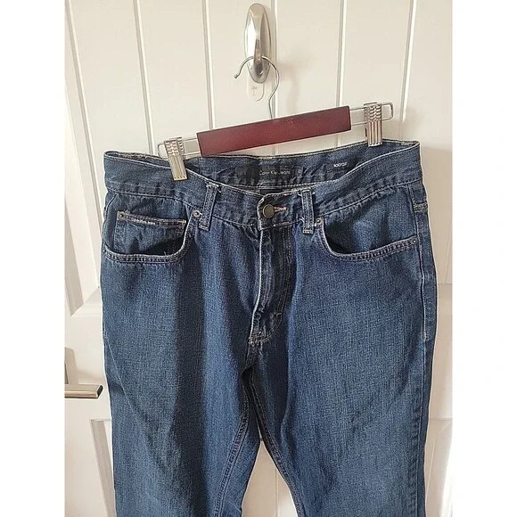 Calvin Klein Mens Jeans 32 X 39 Blue Denim Cotton 5-Pocket Zip Fly Bootcut Jeans - Picture 3 of 13